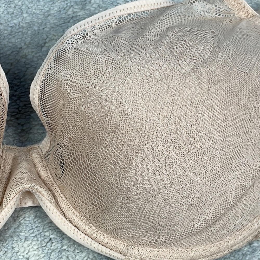 Natori Impeccable Bra Nude Beige Floral Lace Underwire Sz 36DD - Picture 3 of 10